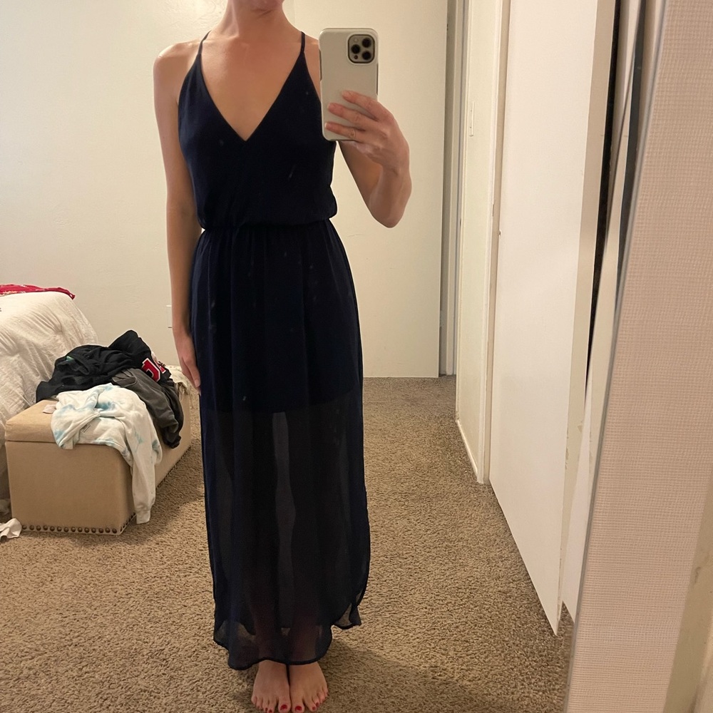 Dark navy blue dress - perfect for a wedding!